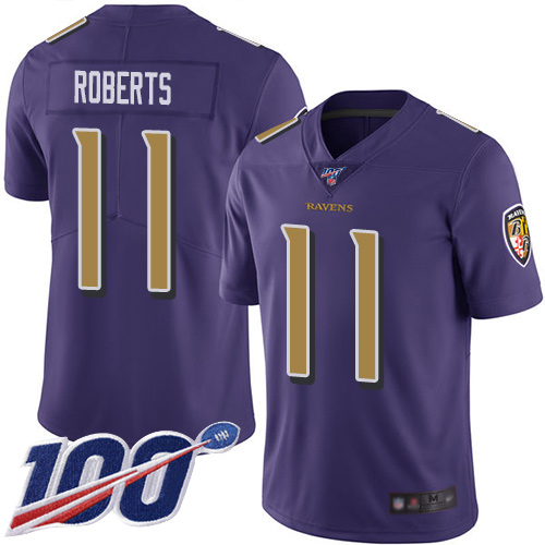Baltimore Ravens Limited Purple Men Seth Roberts Jersey NFL Football 11 100th Season Rush Vapor Untouchable